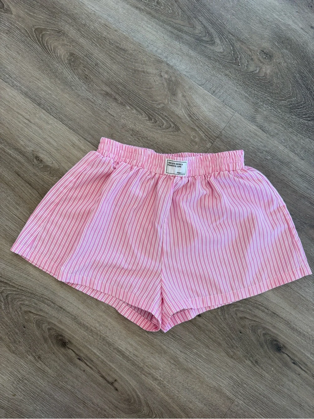 Pink White Striped Boxer Shorts